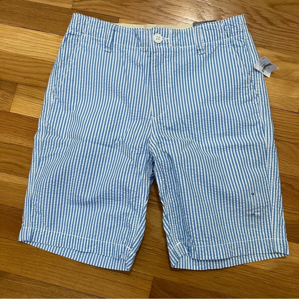 NEW NWT Boys size 14 Gap Seersucker Shorts with Adjustable Waist Gingham
